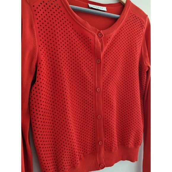 Sandro Paris Patterned Scoop Neck Cutout Cardigan Sweater - Picture 2 of 8